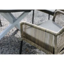 Utestol tvinnad rotting med grå dyna + Rengöringsmedel för utemöbler