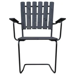 Utestol Vaxholm i fjäderstål - Svart