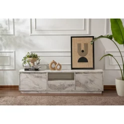 Vanguard TV-bänk - Vit marmor