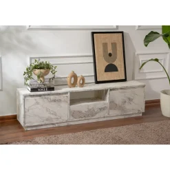 Vanguard TV-bänk - Vit marmor