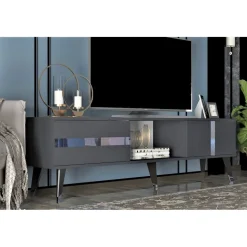 Vania TV-bänk - Antracit/silver