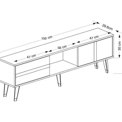 Vania TV-bänk - Antracit/silver