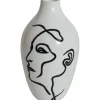 Vas Ansikte 22 cm - vit