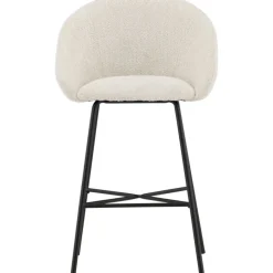 Velvet barstol - Vit