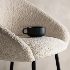 Velvet barstol - Vit