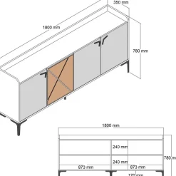 Vendela skänk - Valnöt/antracit