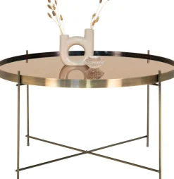 Venezia Soffbord 70 x 70 cm - Mässing/glas