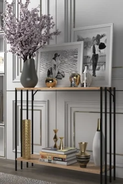 Verona avlastningsbord - Svart/furu