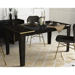 Veyron matbord 145 cm - Svart/guld