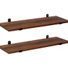 Vägghylla 2-pack brun