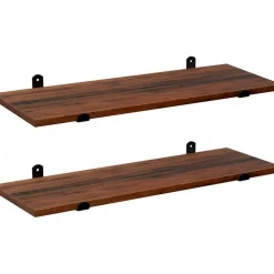Vägghylla 2-pack brun