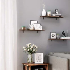 Vägghylla 2-pack brun