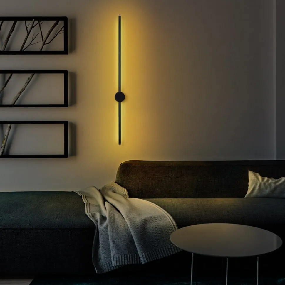 Vägglampa Glavo - Svart - 91 cm