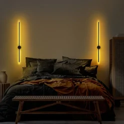 Vägglampa Glavo - Svart - 91 cm