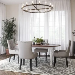 Victoria matgrupp, ovalt matbord 178 x 110 cm med 4 st Tuva stolar - Vit/Brunbets