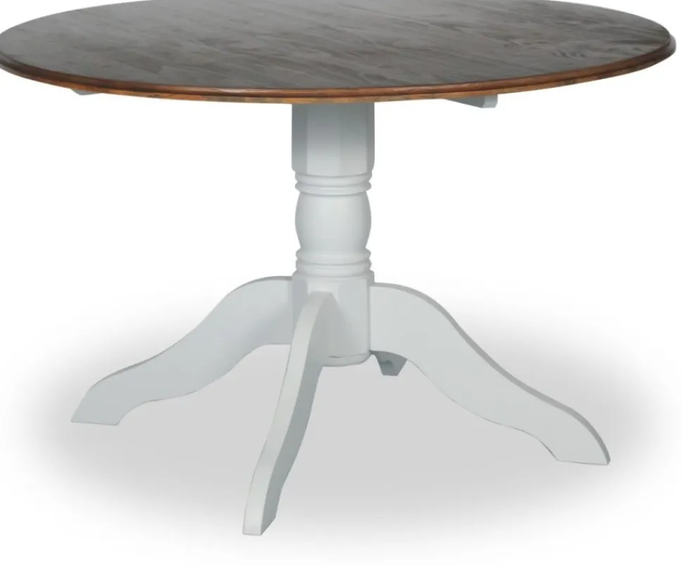 Victoria matgrupp, runt matbord Ø120 cm med 4 st Tuva stol Cleopatra - Vit/Brunbets + 3.00 x Möbeltassar