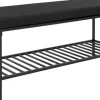 Vilda bänk med hyllplan - Svart