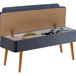 Vina sittbänk med ryggstöd - Furu/mörkblå