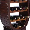 Vinställ för 13 st flaskor - Mahogny + Möbeltassar