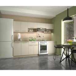 Viola komplett kök 260 cm - Vanilla/sonoma ek/beige