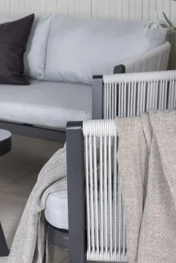 Virya soffgrupp - Svart/Grå + Textilskydd för utemöbler