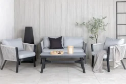 Virya soffgrupp - Svart/Grå + Rengöringsmedel för utemöbler