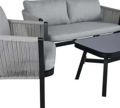 Virya soffgrupp - Svart/Grå + Rengöringsmedel för utemöbler