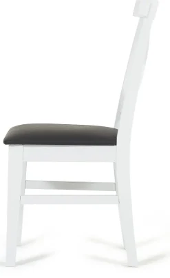 Visingsö matstol - Vit / Svart ecoläder