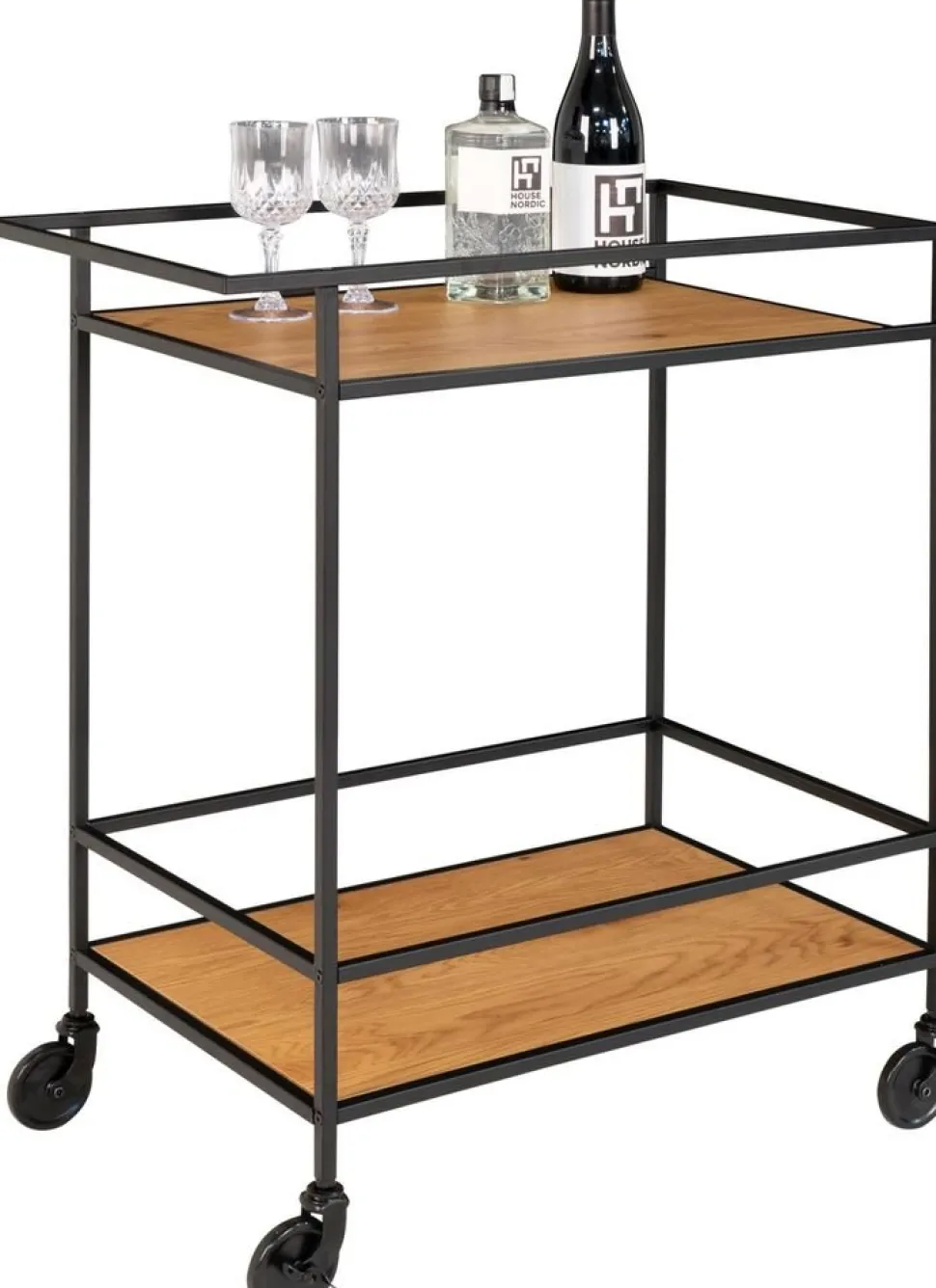 Vita Serveringsvagn 68 x 40 cm - Svart/ek imitation