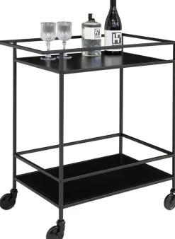 Vita Serveringsvagn 68 x 40 cm - Svart + Möbeltassar