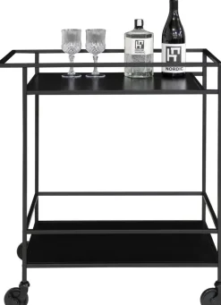 Vita Serveringsvagn 68 x 40 cm - Svart + Möbeltassar