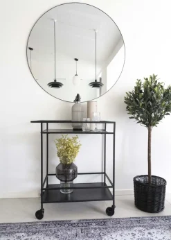 Vita Serveringsvagn 68 x 40 cm - Svart + Möbeltassar