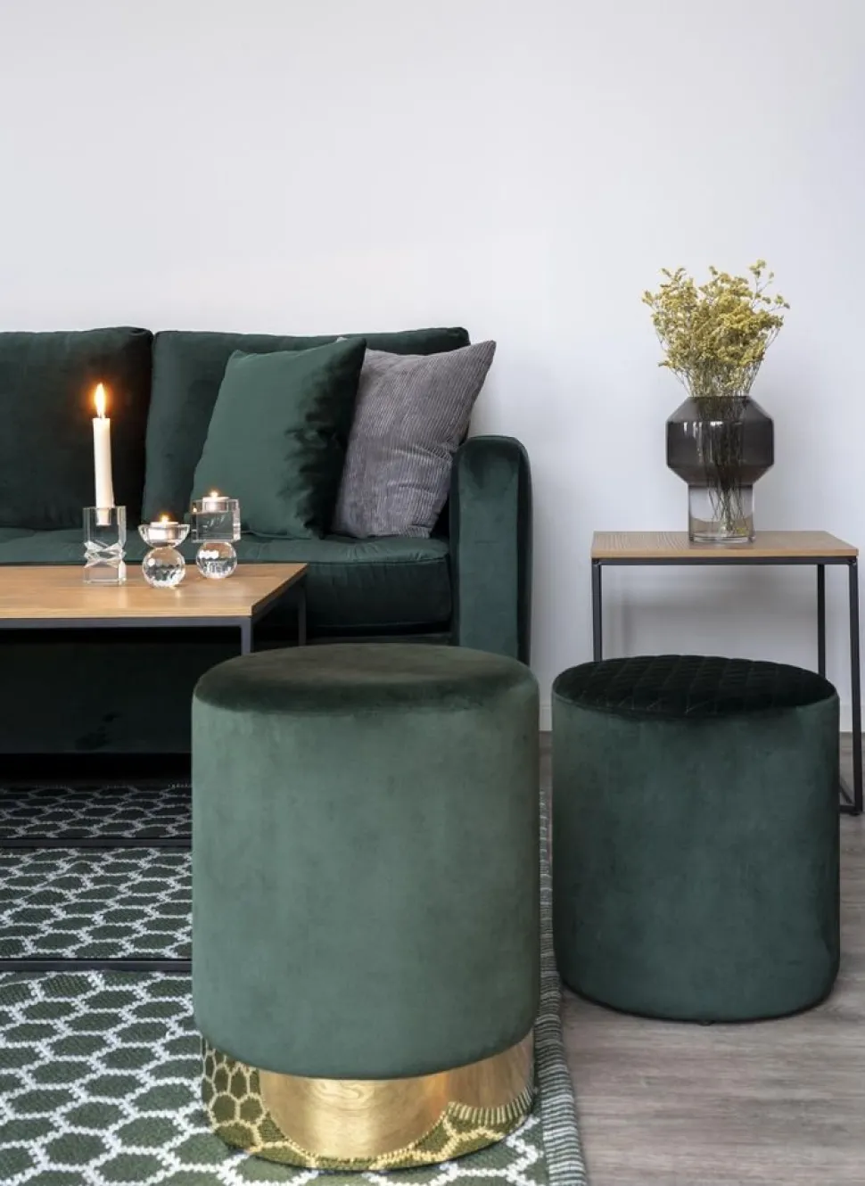 Vita Sidobord 45 x 45 cm - Svart/ek imitation