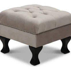 Vivaldi fotpall - Ljusgrå sammet