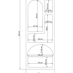 Vivanta hylla 60x30x150 cm - Vit
