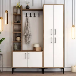 Viyana hallmöbel 150 cm - Valnöt/vit