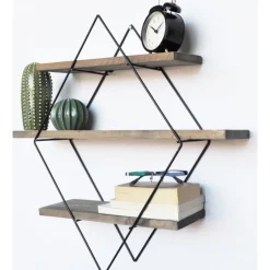 Walter vägghylla 07 - Valnöt/svart