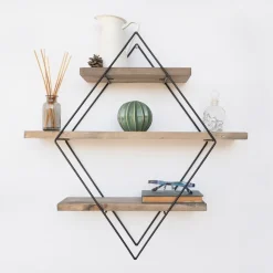 Walter vägghylla 07 - Valnöt/svart