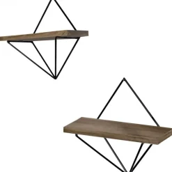 Walter vägghylla 46 - Valnöt/svart