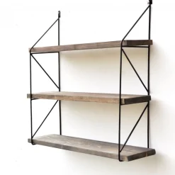 Walter vägghylla 40 - Valnöt/svart