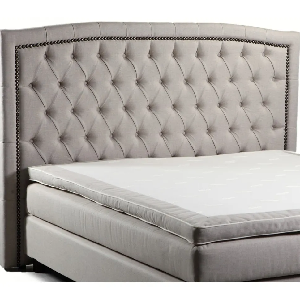 West sänggavel med nitar 120 x 150 cm - Ljusgrå