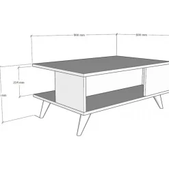 Yuka soffbord 90 x 60 cm - Valnöt/svart