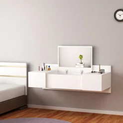 Zakkum sminkbord 100 x 39 cm - Vit