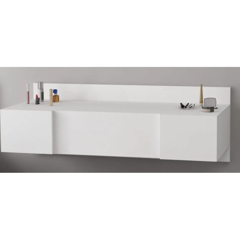 Zakkum sminkbord 100 x 39 cm - Vit + Karta med möbeltassar på köpet!