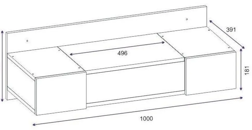 Zakkum sminkbord 100 x 39 cm - Vit + Karta med möbeltassar på köpet!