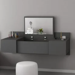 Zakkum sminkbord 100 x 39 cm - Antracit + Glas och Kristallrengöring