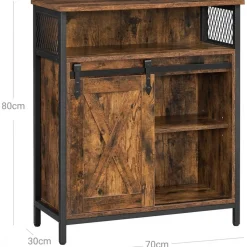 Zeke skåp med förvaringsfack - Brun/svart