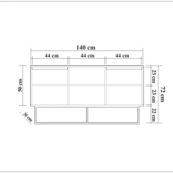 Zela skänk - Valnöt/svart
