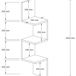 Zikzak vägghylla - Vit